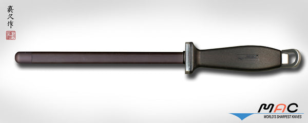 MAC 8 1/2" Black Ceramic Honing Rod with Grooves (SRB-84) - MAC Knife