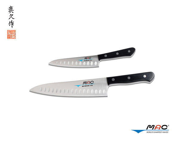 Mac Knife Chef Series 2-Piece Starter Knife Set H-10, HB-70 Chef Series 7.25 Gyutou-style Chef's Knife and HB-40 Chef Series 4 Paring Knife